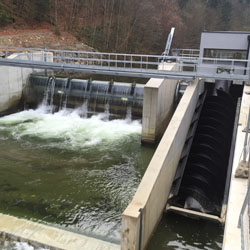 Kraftwerk Stubenbergsee, komplette Wehranlage